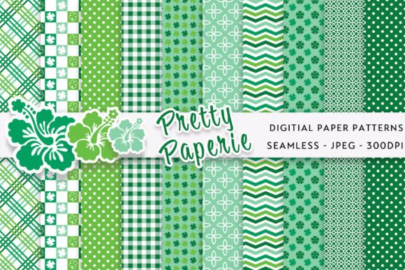 10 St Patricks Digital Paper Backgrounds for Festive Designs