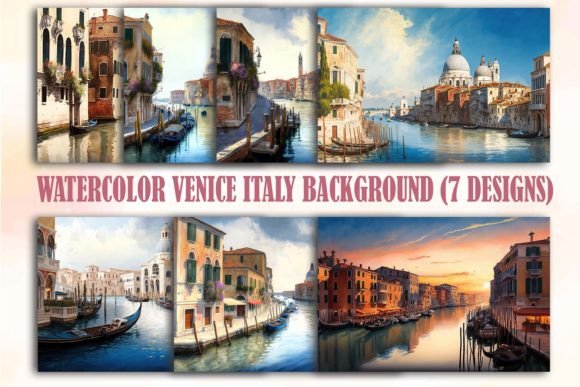 Capturing Venetian Charm: Watercolor Backgrounds for Design