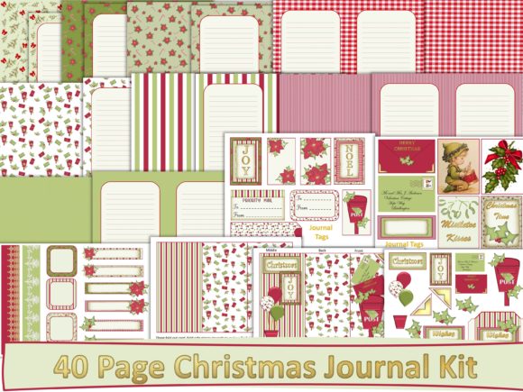 Christmas Backgrounds and Ephemera: Your Holiday Crafting Kit