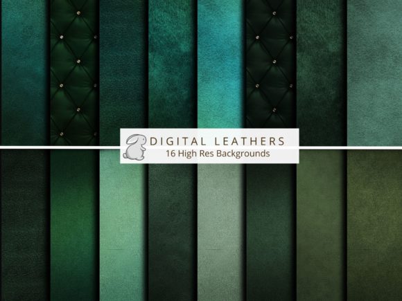 Elevate Your Designs with Rich Green Leather Backgrounds