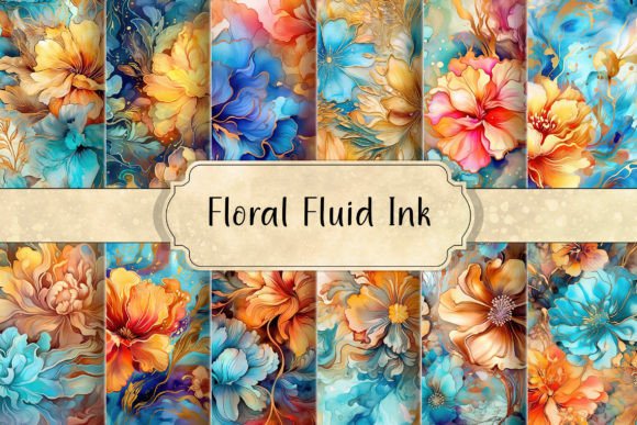 Embrace an Explosion of Color with Floral Fluid Ink Backgrounds