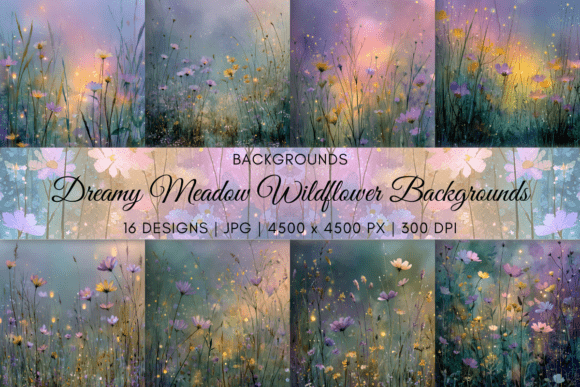 Embrace Tranquil Design with Dreamy Meadow Wildflower Backgrounds