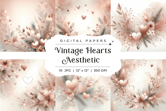 Enchanting Vintage Hearts Aesthetic Backgrounds for Your Projects
