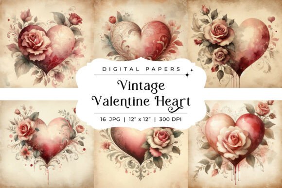 Enchanting Vintage Valentine Heart Backgrounds for Your Projects