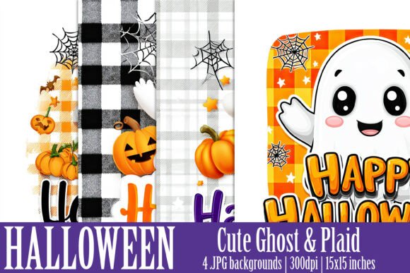 Halloween Cute Ghost Backgrounds: Spooky-Cute Design Assets