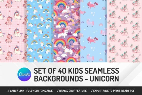 Set of 40 Kids Seamless Backgrounds: Unlock Endless Creativity