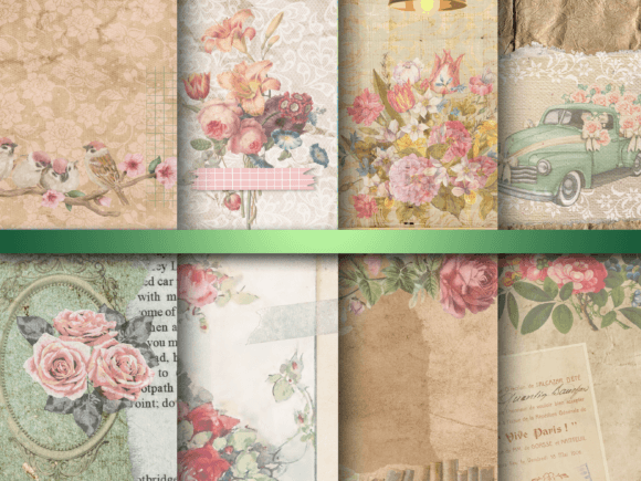 Shabby Floral Backgrounds 12 X 12: Vintage Charm for Modern Projects