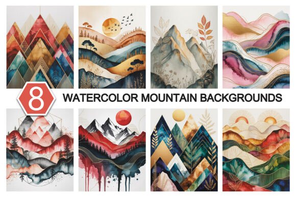 Stunning Watercolor Mountain Backgrounds: A Creative Toolkit for Modern Projects